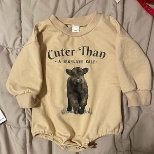 Highland Cow Bubble Romper